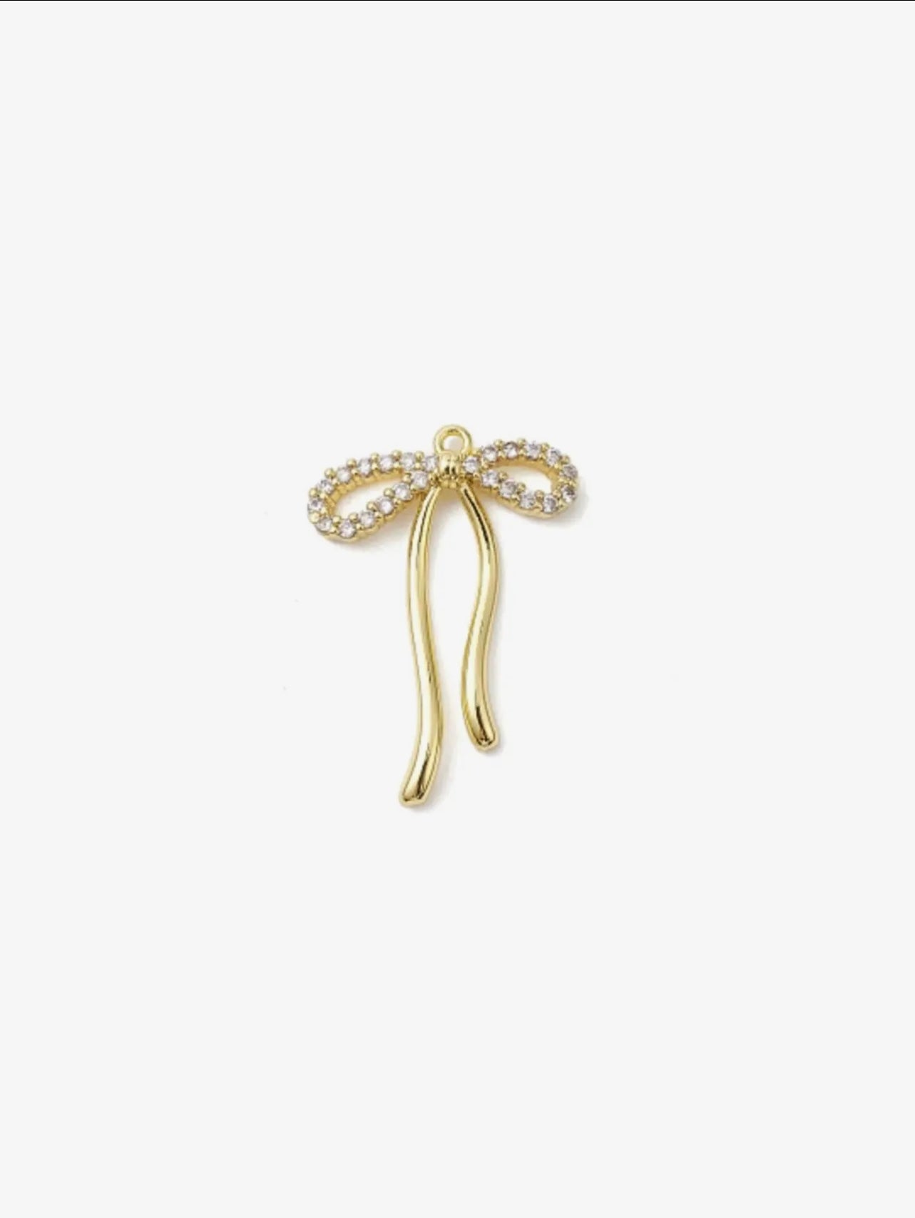 Gold Crystal Bow Charm