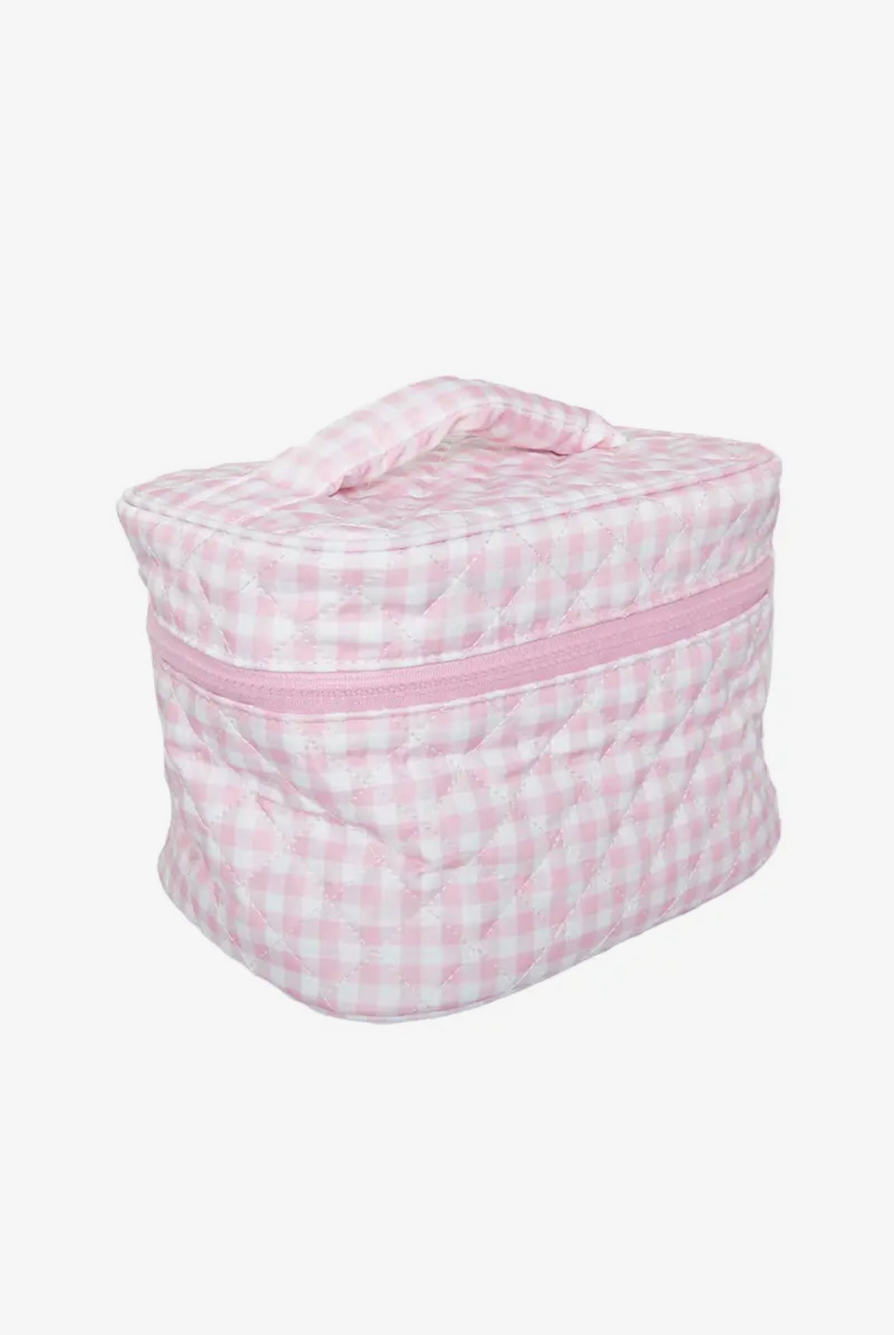 Light Pink Plaid Cosmetic Bag