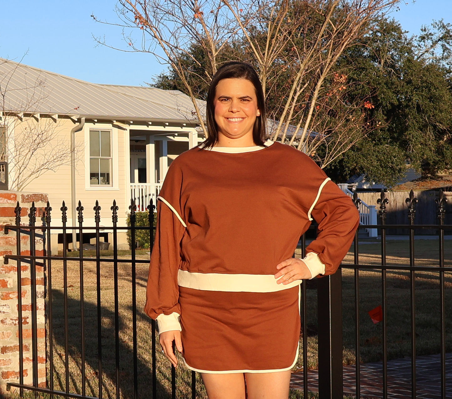 Colorblock Pullover and Skort Set