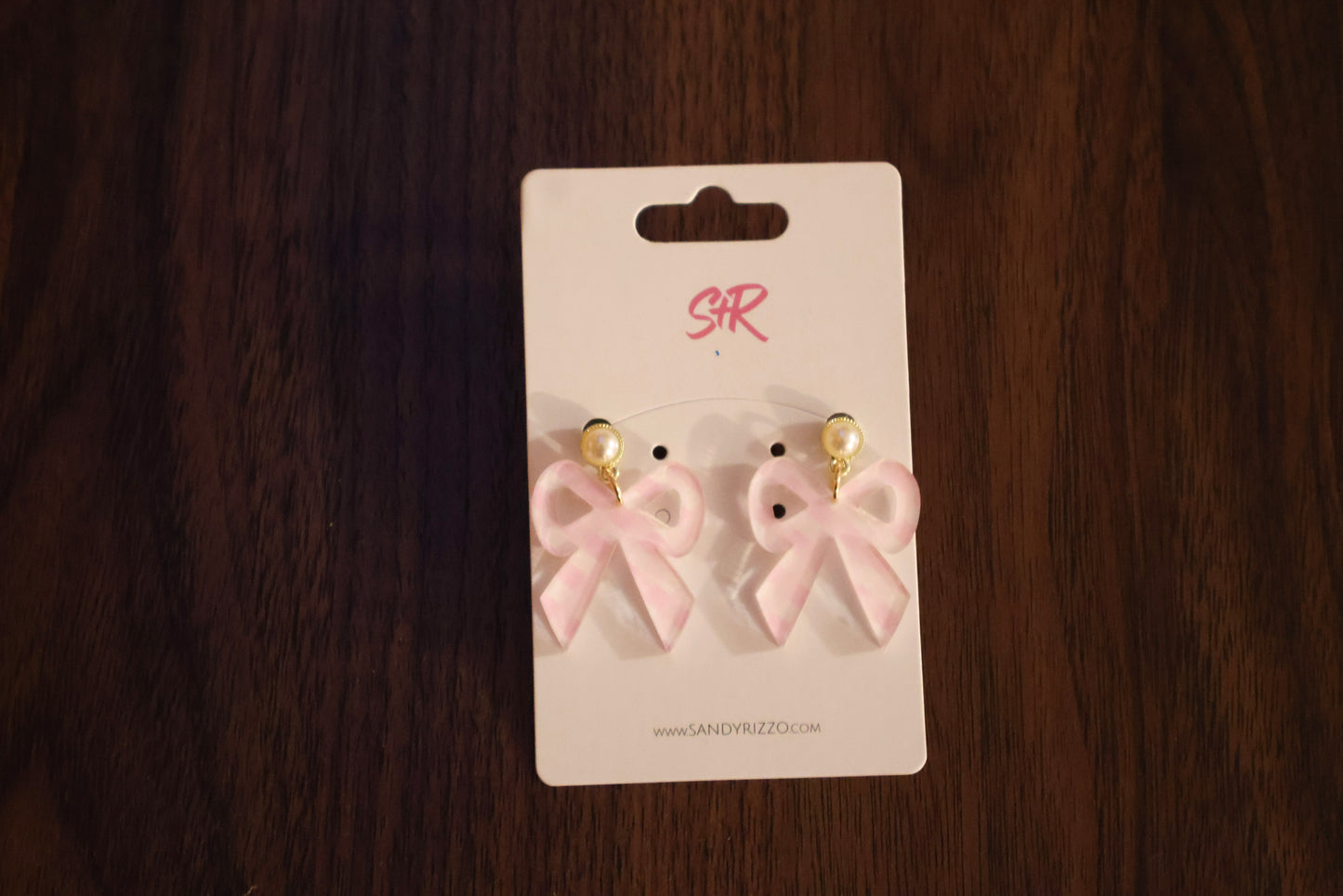 Pink & White Gingham Acrylic Bow