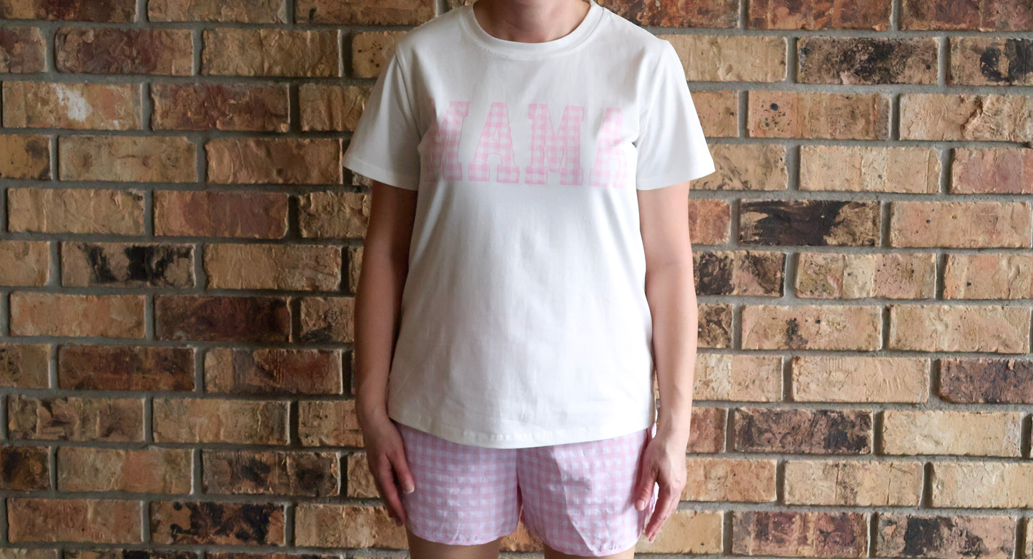 Mama Tee & Plaid Shorts Set