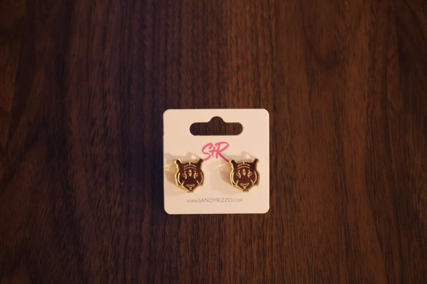 Small Mirrored Golden Tiger Stud