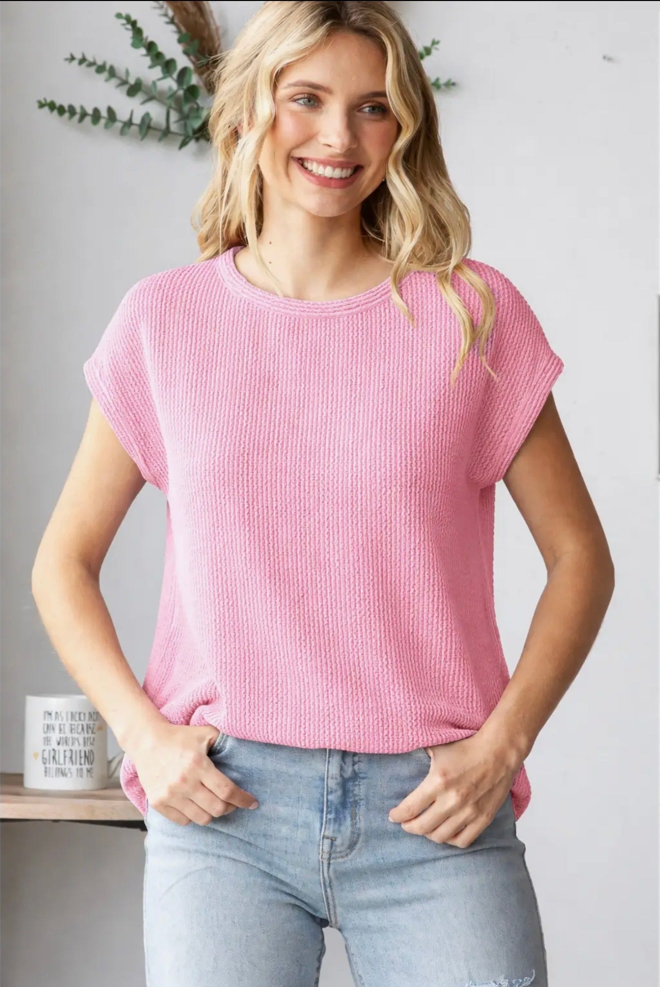 Bubble Ribbed Knit Top