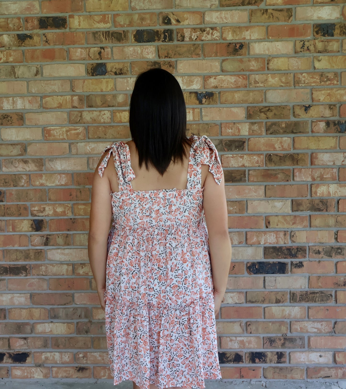 Orange Floral Babydoll Dress