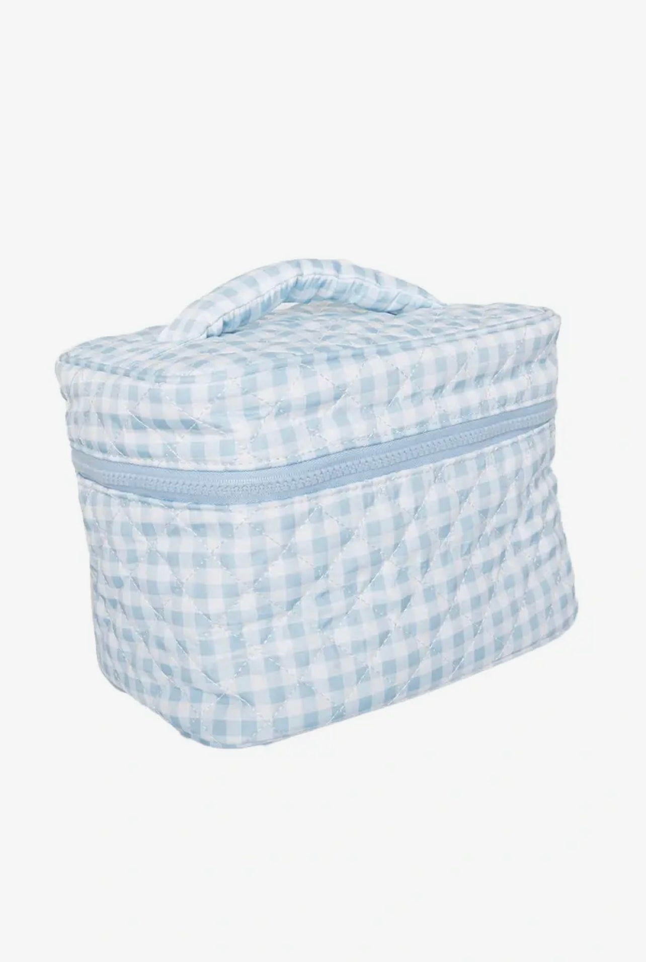 Light Blue Plaid Cosmetic Bag