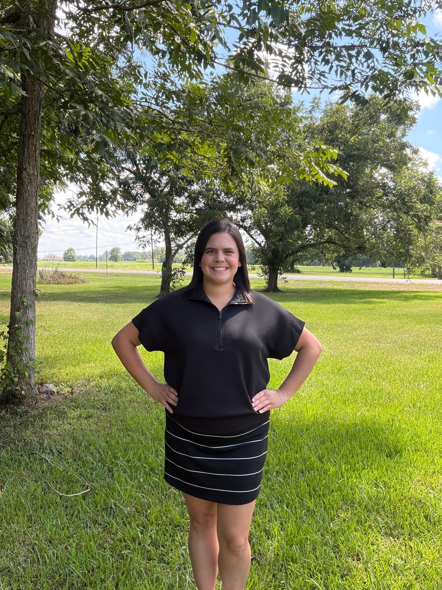 Black/Cream Scuba Skort