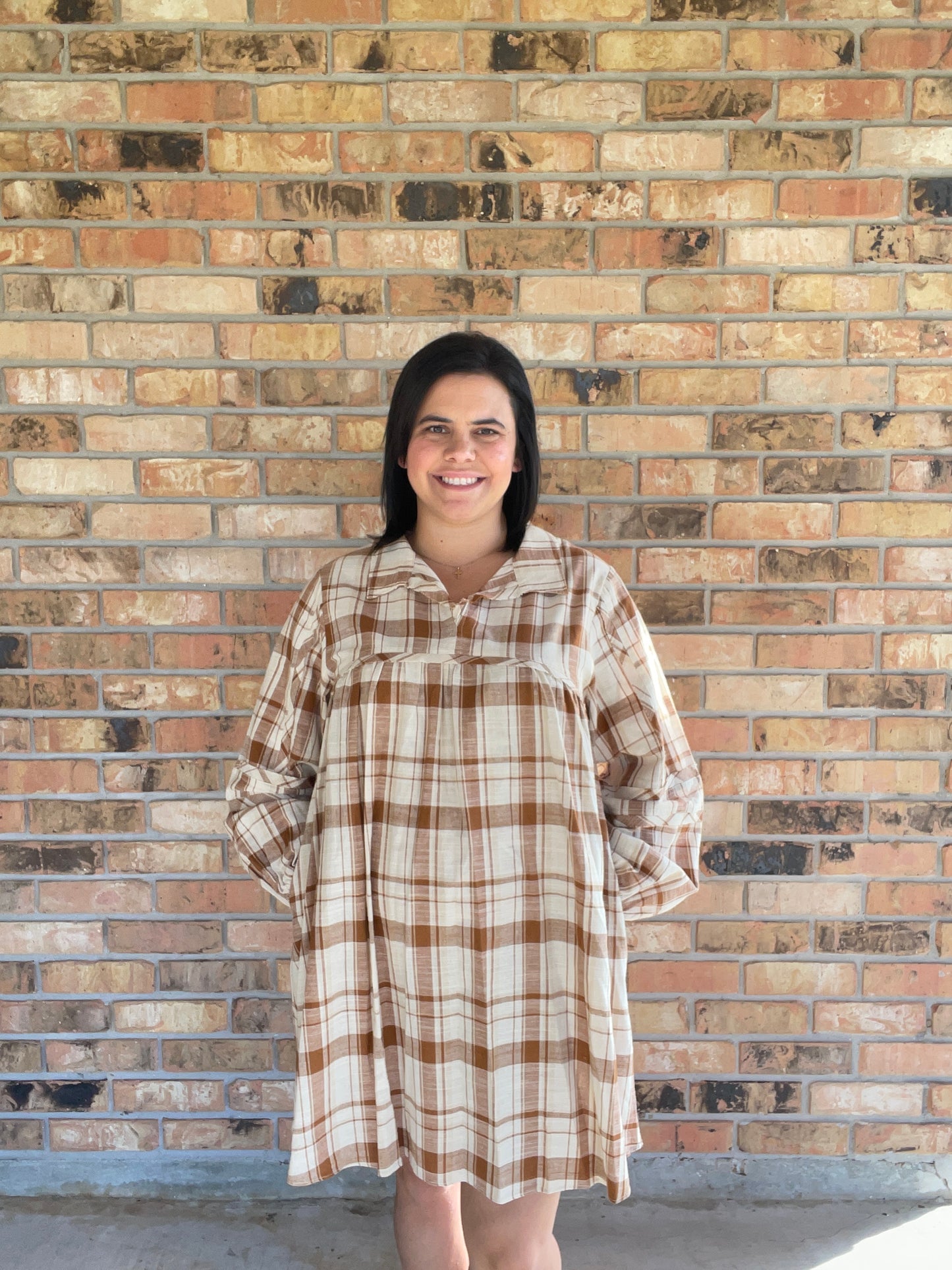 Plaid Babydoll Mini Dress