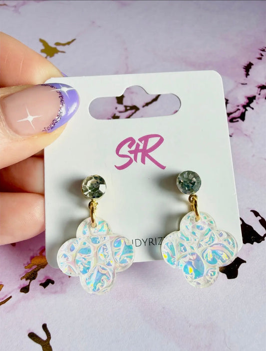 Moonstone Petite Quatrefoil Dangle