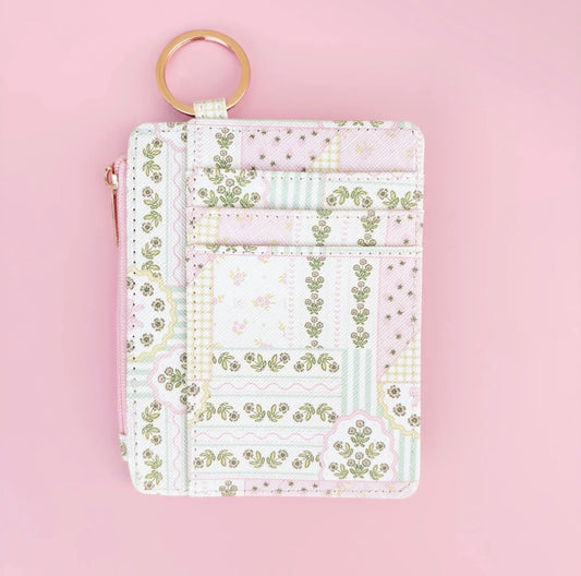 Patchwork Floral Key-Chain Wallet