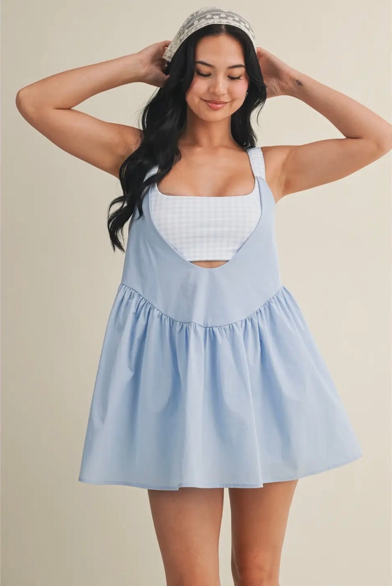 Gingham Double Layered Play Dress
