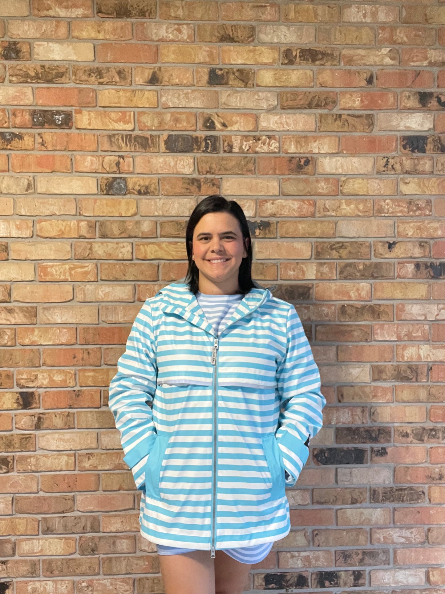 Lulu Mac Blue/White Raincoat