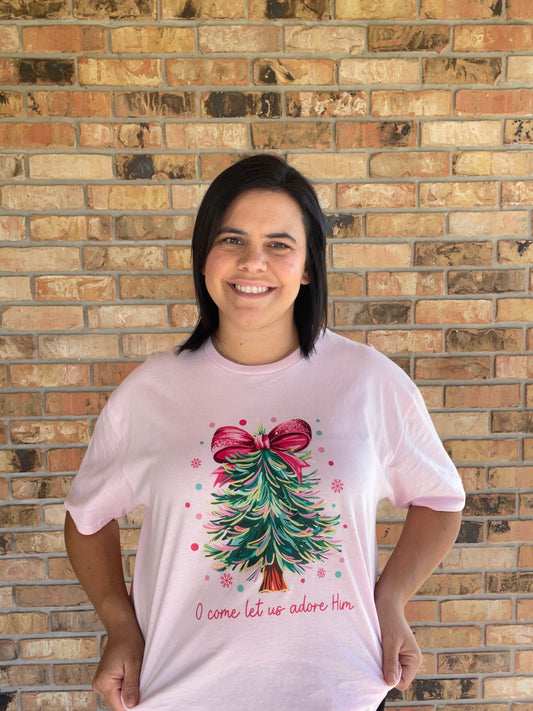 Pink Christmas Tree Shirt