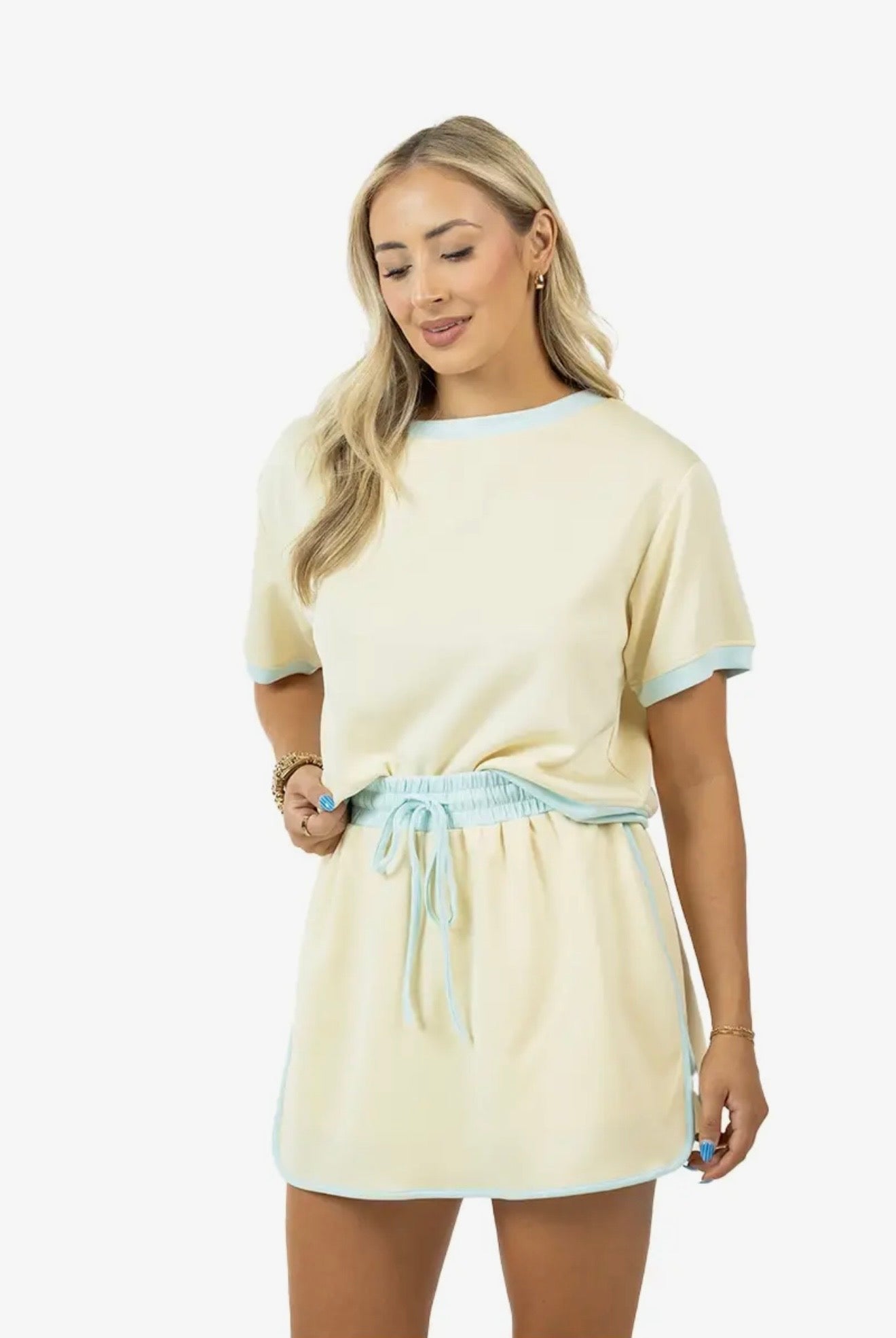 Yellow and Blue Skort Set