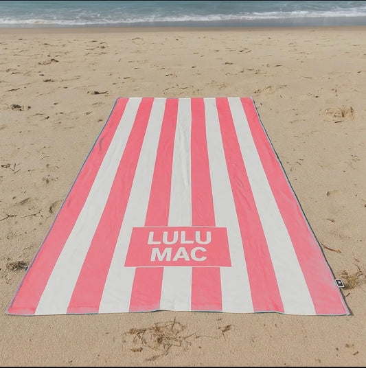 Pink Darby Beach Towel