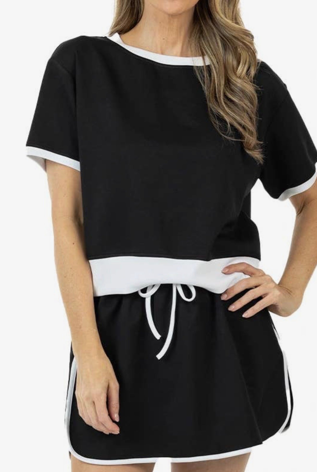 Black and White Skort Set