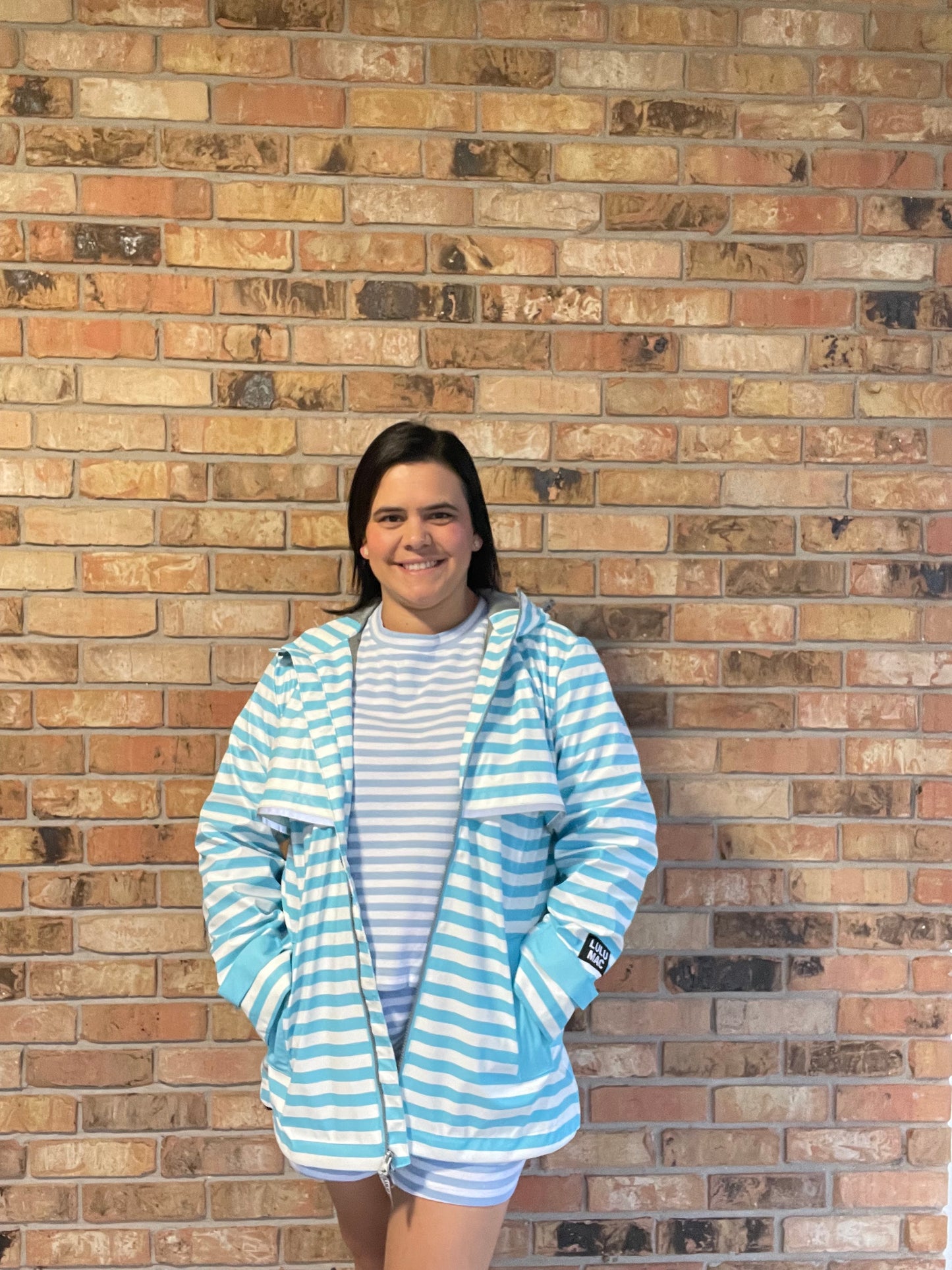 Lulu Mac Blue/White Raincoat