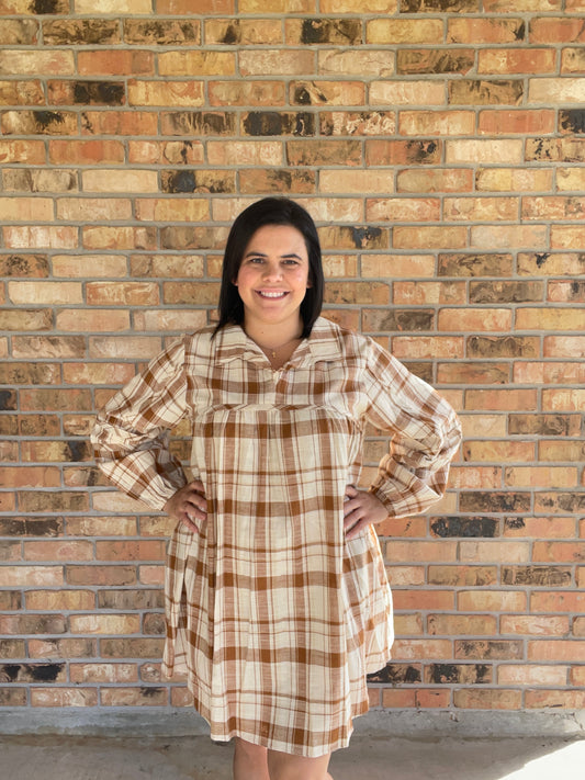 Plaid Babydoll Mini Dress