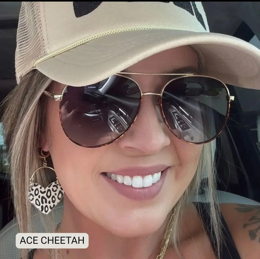 Unisex Aviator Sunglasses – Polarized Hair-Friendly | Cheetah