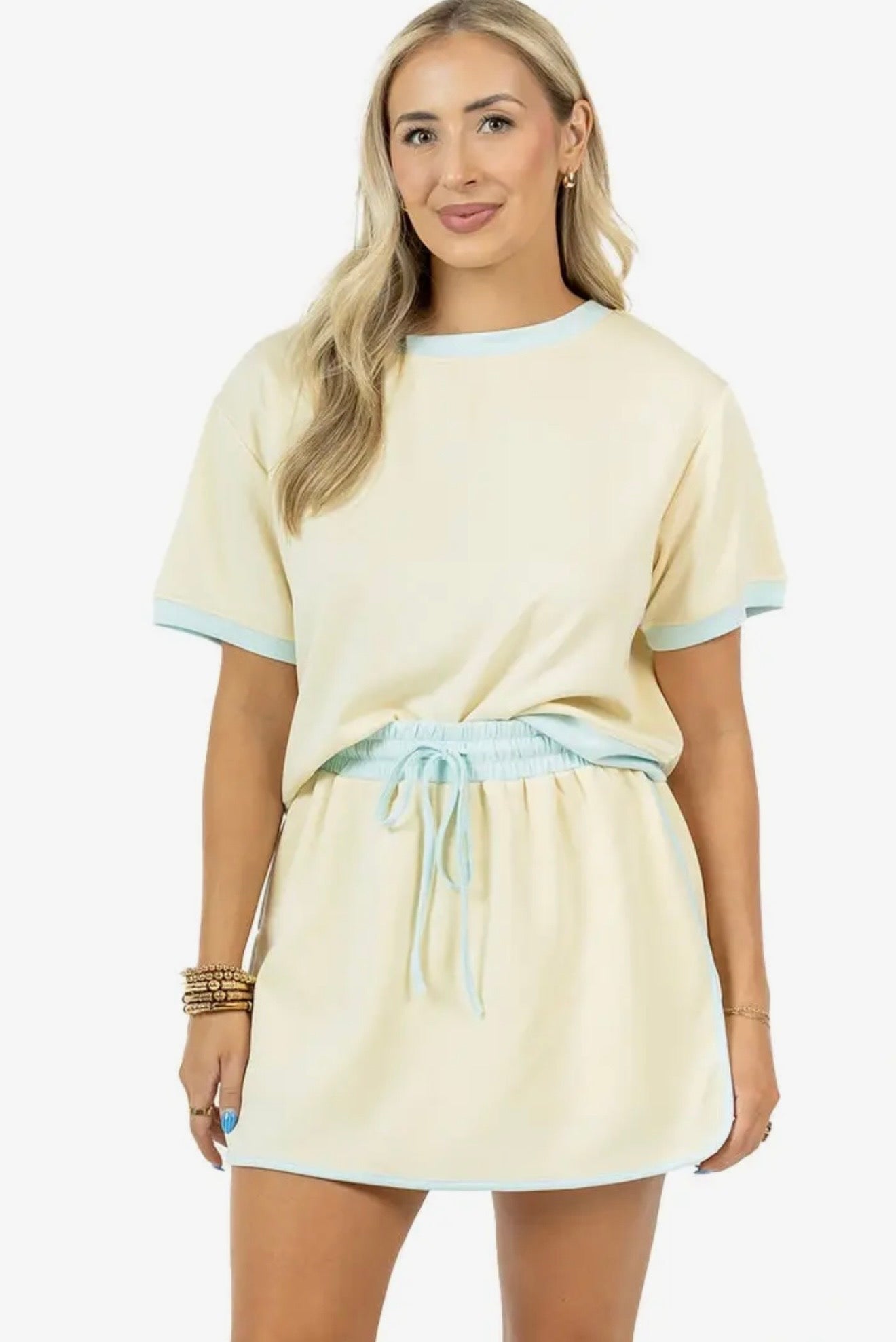 Yellow and Blue Skort Set