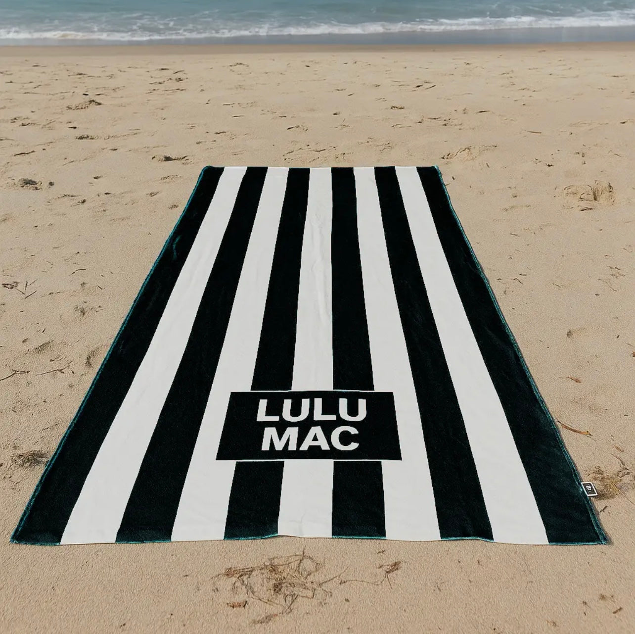 Black Darby Beach Towel