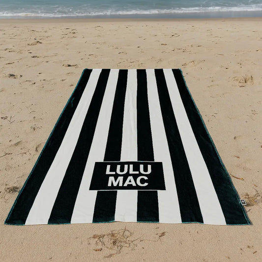 Black Darby Beach Towel