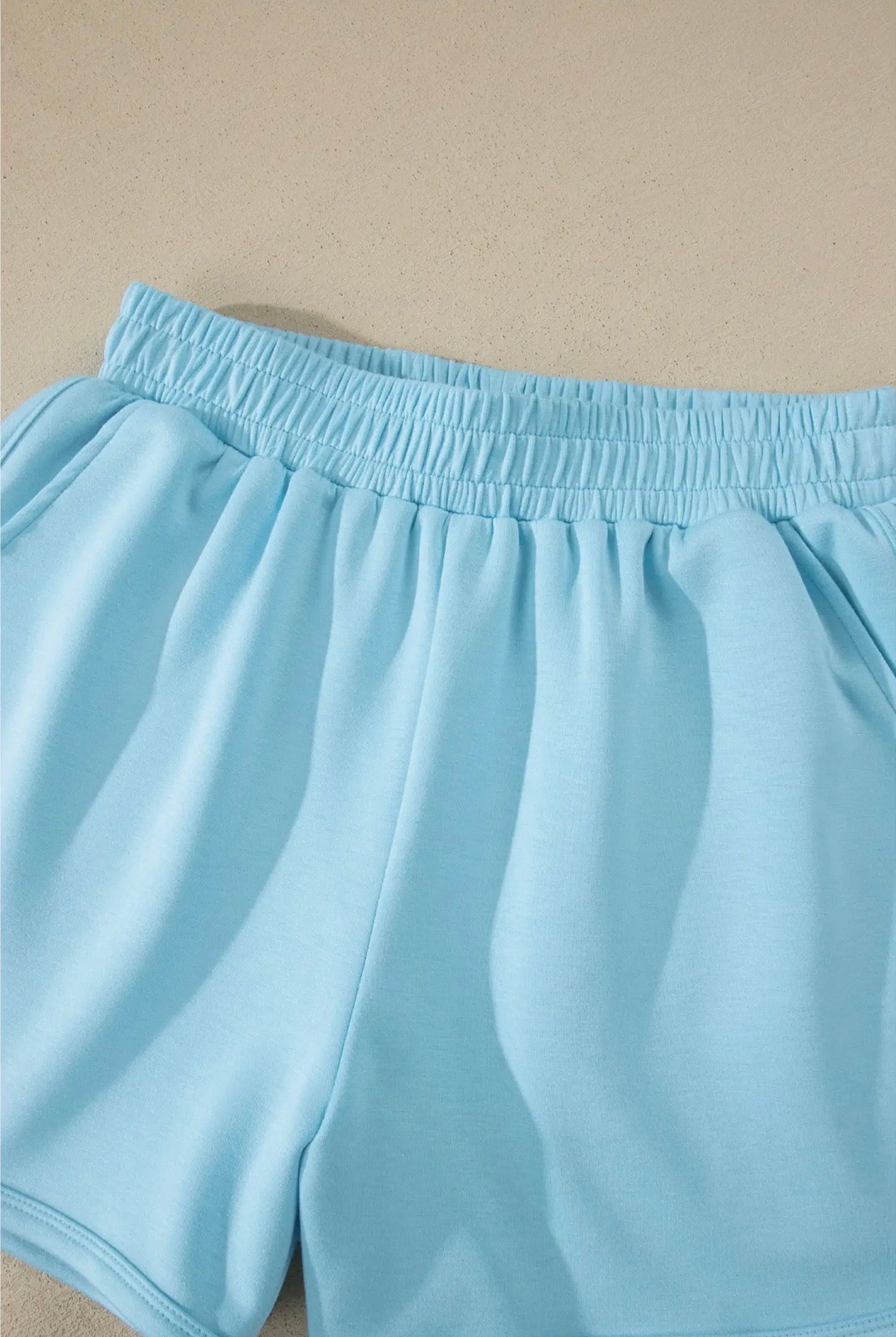 Mock Neck Exposed Seam Tunic Top & Shorts Set