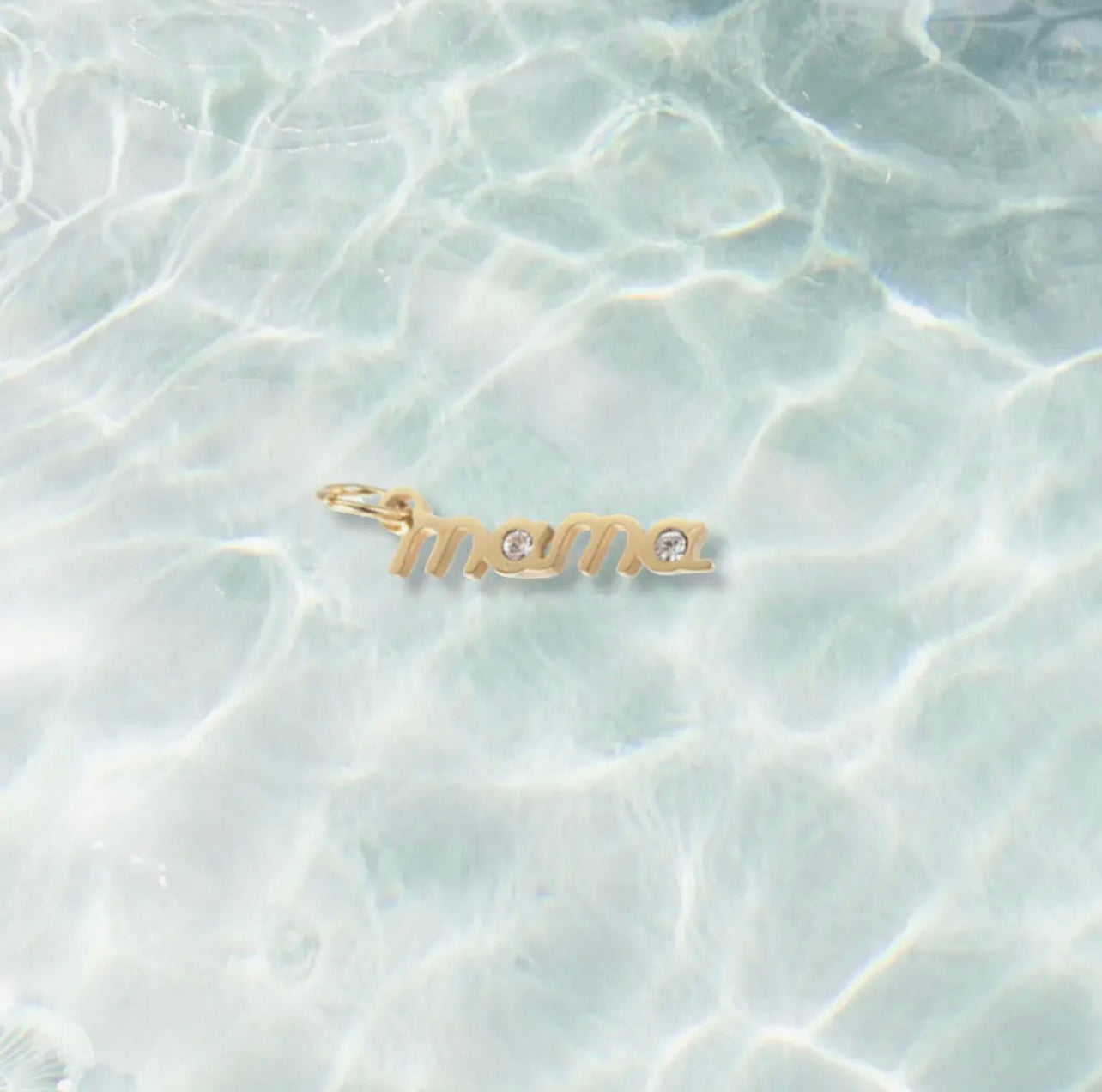 Gold Crystal Accent Mama Charm