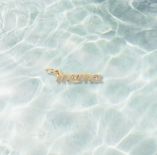 Gold Crystal Accent Mama Charm