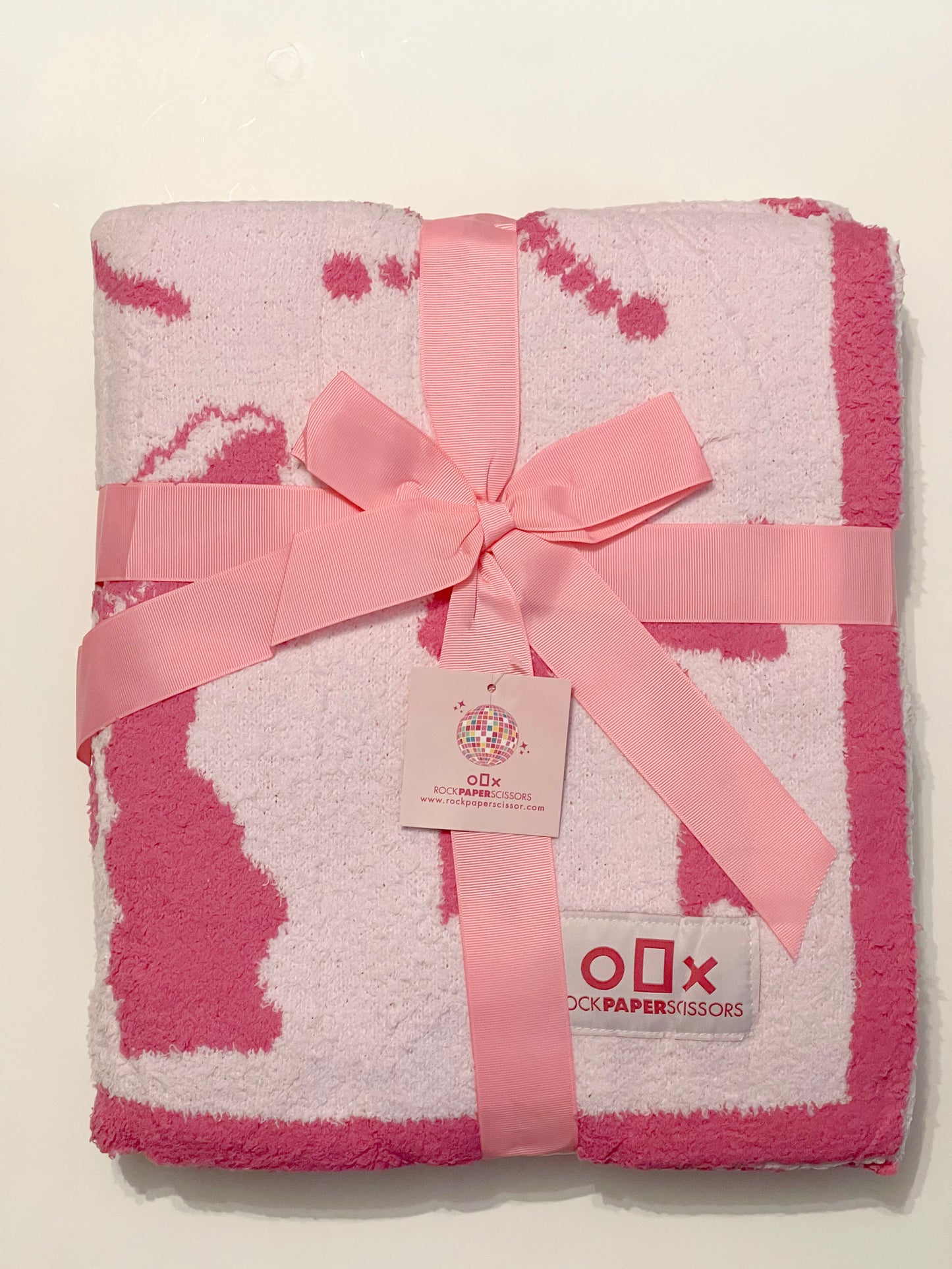 Pink Bow Throw Blanket