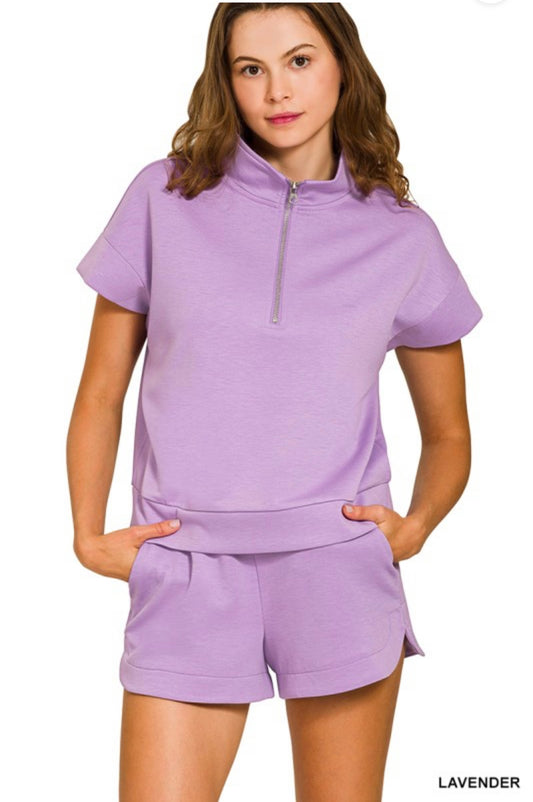 Lavender Half Zip Set