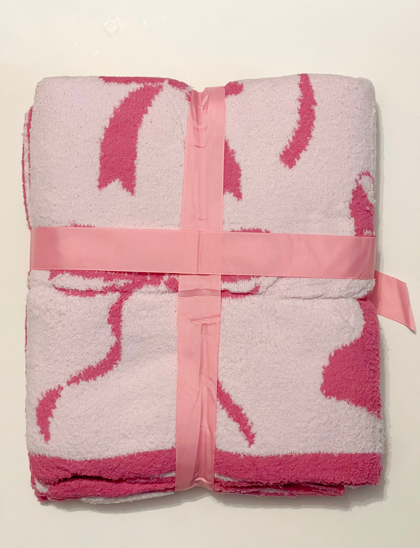 Pink Bow Throw Blanket