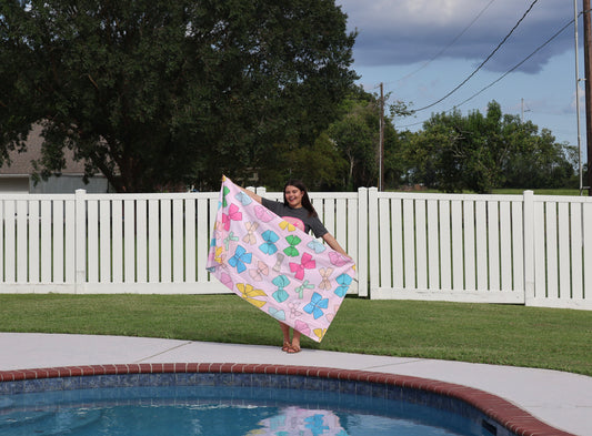 Girly Bows Beach Towel