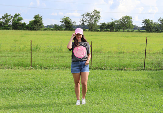 Pink Embroidery Ribbon Bow Trucker Hat