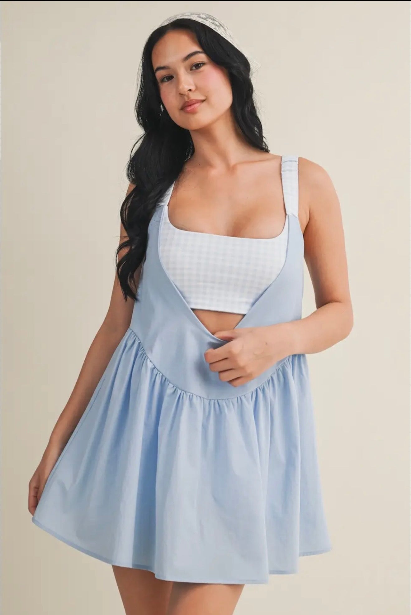 Gingham Double Layered Play Dress