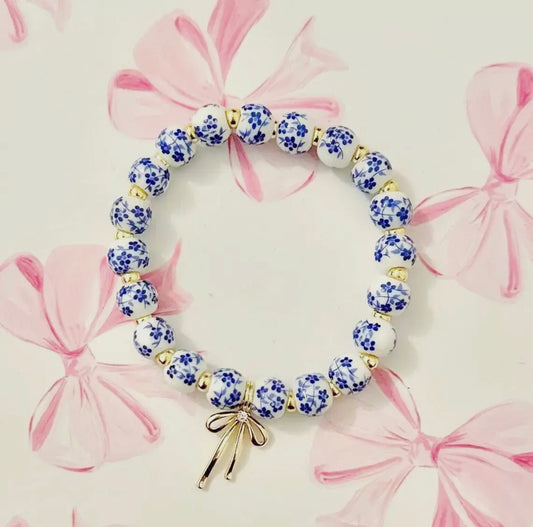 Bow Floral Porcelain Bracelet