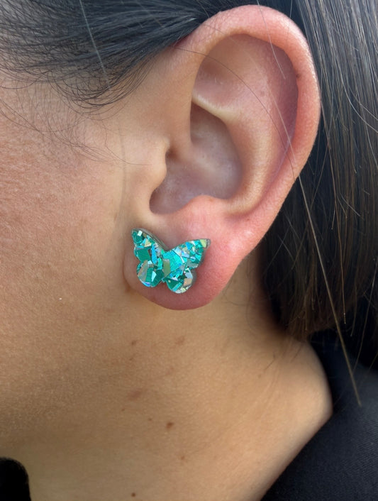 Blue Butterfly Stud