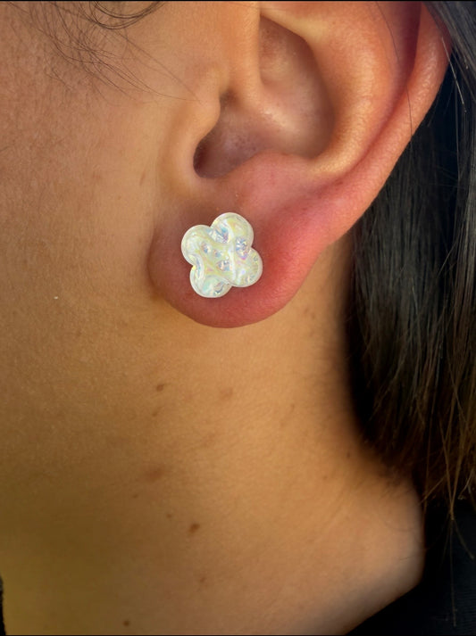 Petite Moonstone Quatrefoil Stud