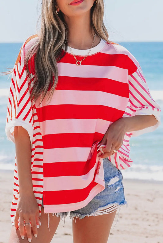 Stripe Patchwork T-Shirt