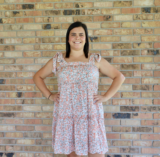 Orange Floral Babydoll Dress