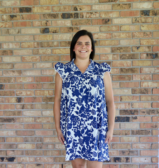 Floral Tied Neck Dress