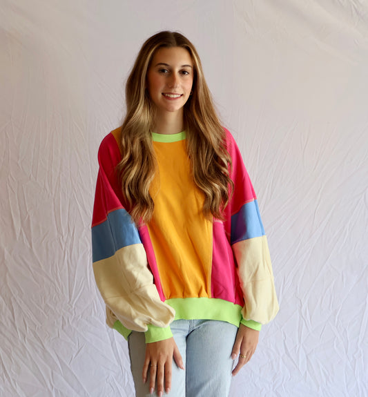 Colorblock Patchwork Blouse